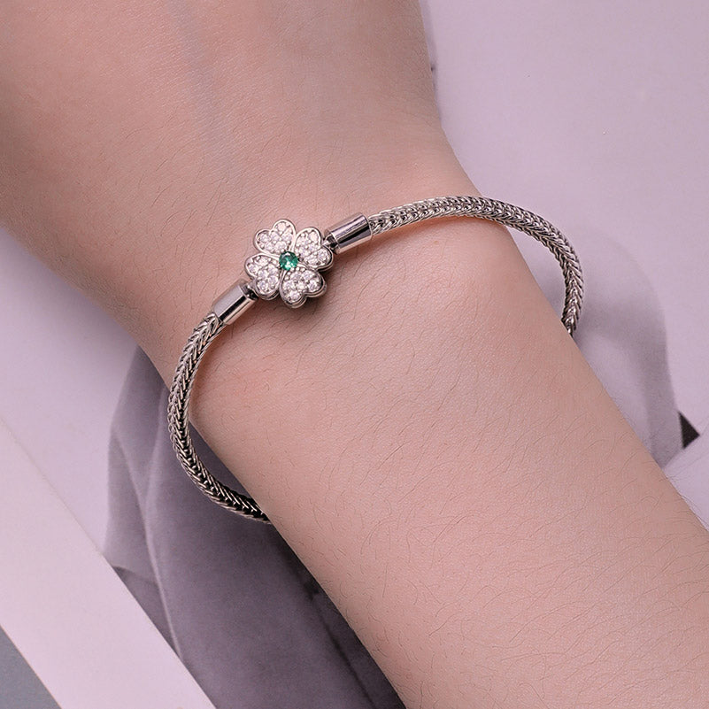 Clover Snake Chain Bracelet for Charms in 925 Sterling Silver - Aspect Jewellery