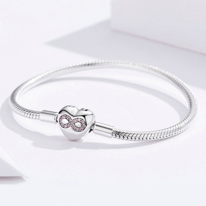 Heart Snake Chain Bracelet for Charms in 925 Sterling Silver - Aspect Jewellery