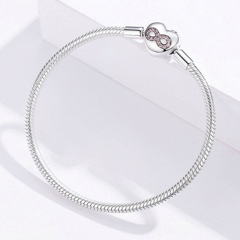 Heart Snake Chain Bracelet for Charms in 925 Sterling Silver - Aspect Jewellery