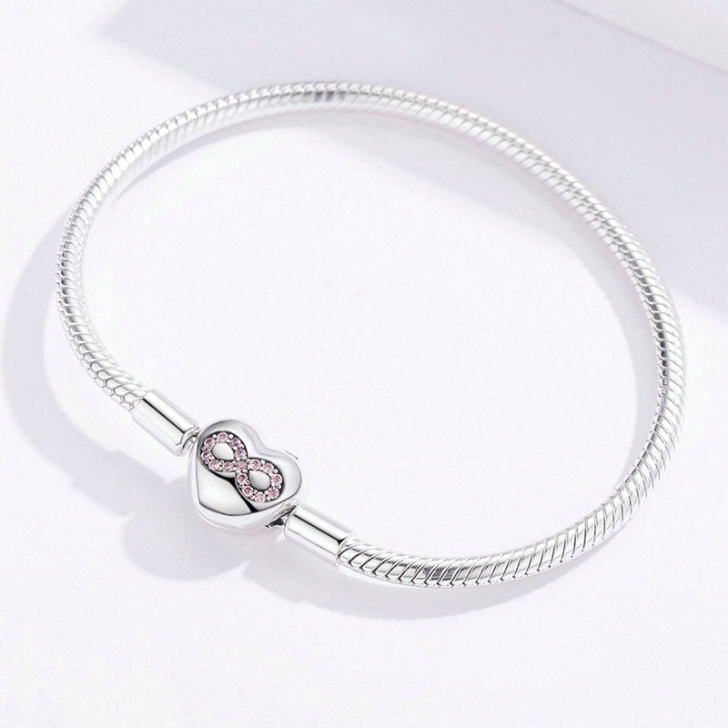 Heart Snake Chain Bracelet for Charms in 925 Sterling Silver - Aspect Jewellery