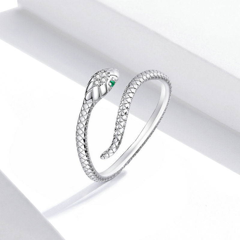 Snake Adjustable Ring in 925 Sterling Silver - Aspect Jewellery  Edit alt text