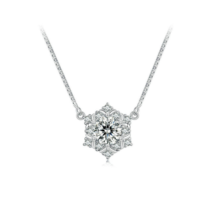 Snowflake Necklace  Platinum Plated in 925 Sterling Silver - Aspect Jewellery