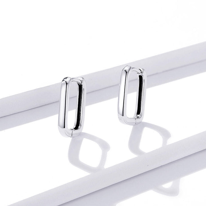 Square Hoop Earrings in 925 Sterling Silver - Aspect Jewellery#color_silver