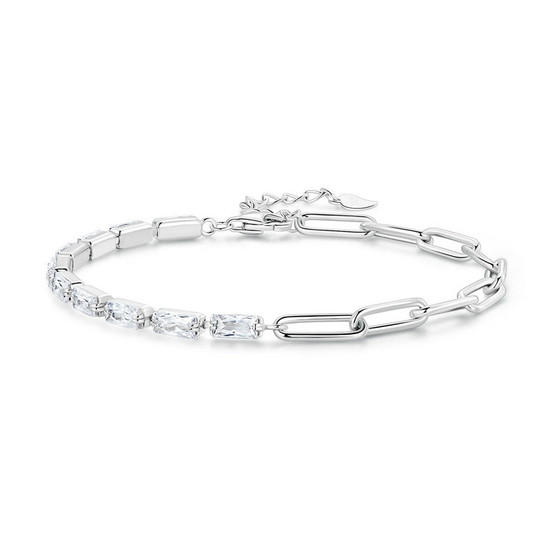 Square Zircon Tennis Bracelet in 925 Sterling Silver - Aspect Jewellery