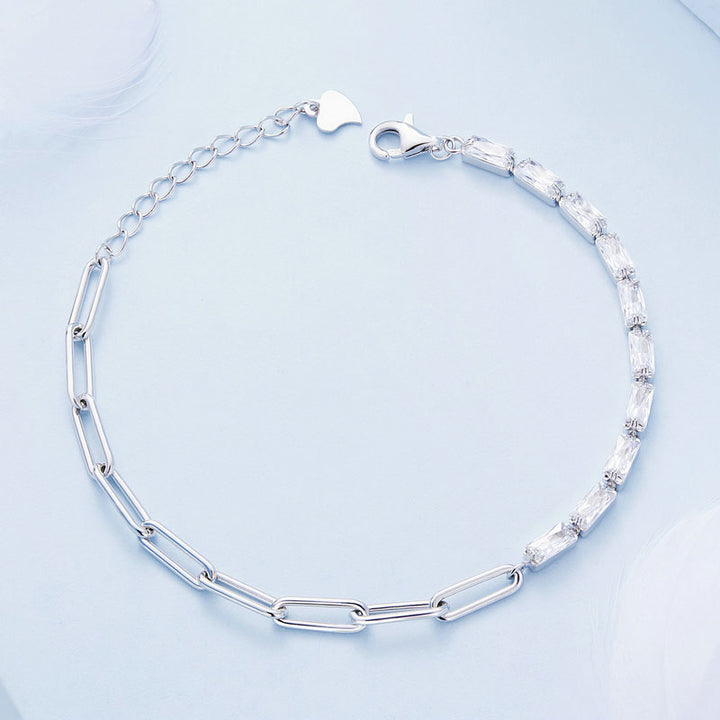 Square Zircon Tennis Bracelet in 925 Sterling Silver - Aspect Jewellery