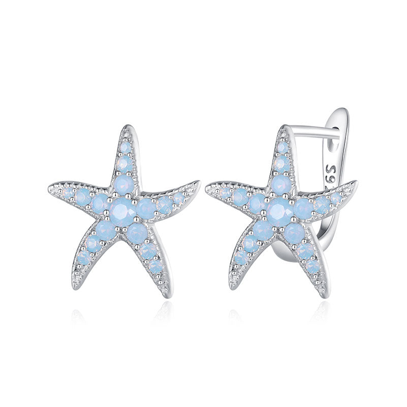 Starfish Crystal Earrings in 925 Sterling Silver - Aspect Jewellery