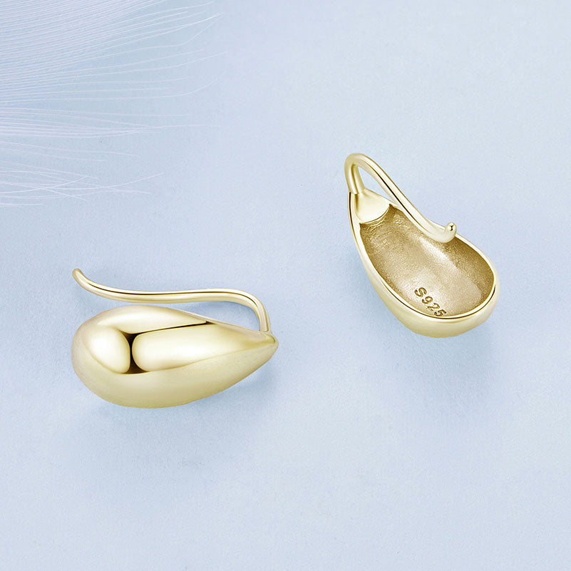 Teardrop Stud Earrings in 925 Sterling Silver - Aspect Jewellery#color_gold