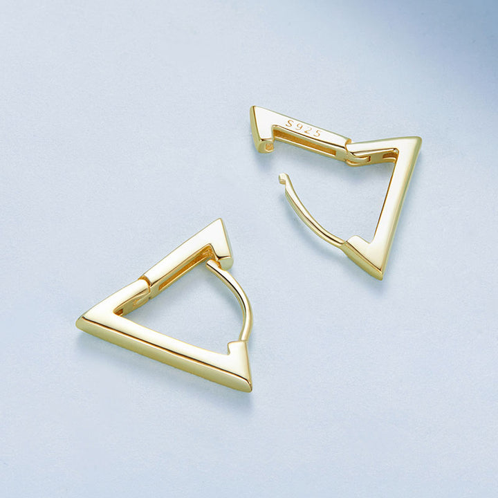 Triangle Hoop Earrings in 925 Sterling Silver - Aspect Jewellery#color_gold