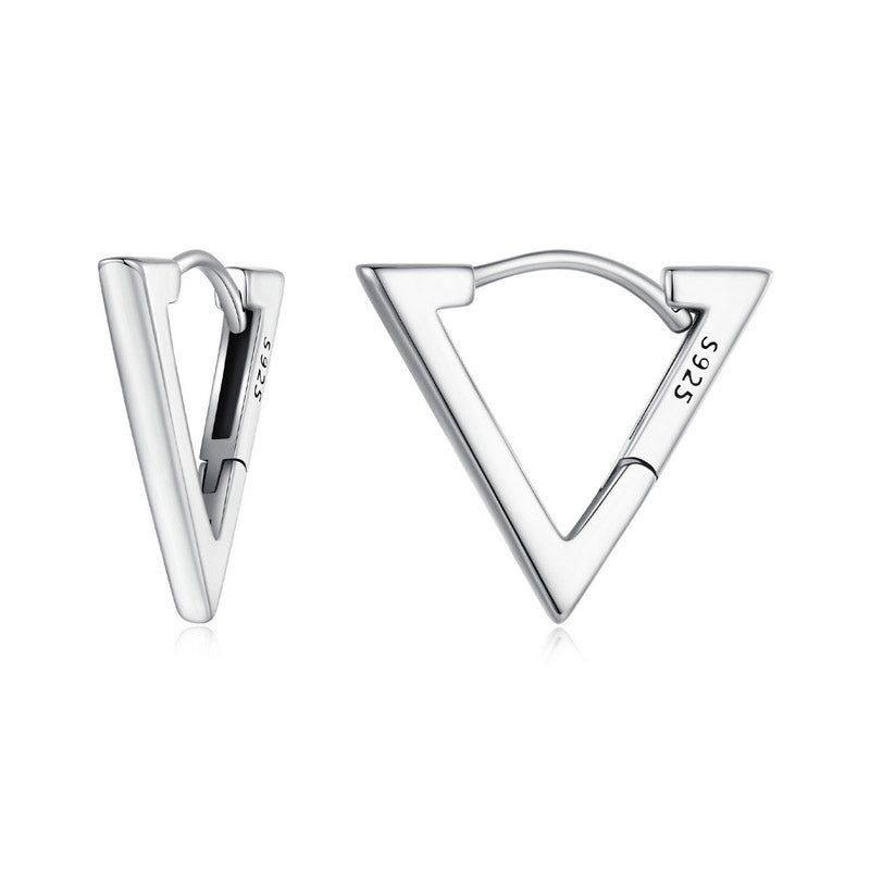 Triangle Hoop Earrings in 925 Sterling Silver - Aspect Jewellery#color_silver