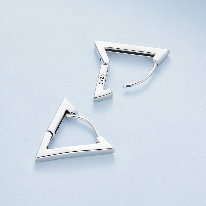 Triangle Hoop Earrings in 925 Sterling Silver - Aspect Jewellery#color_silver