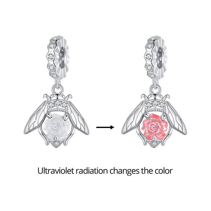 Color Changing Bee Charm Pendant in Sterling Silver - Aspect Jewellery