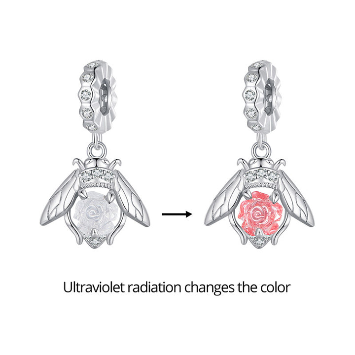 Color Changing Bee Charm Pendant in Sterling Silver - Aspect Jewellery