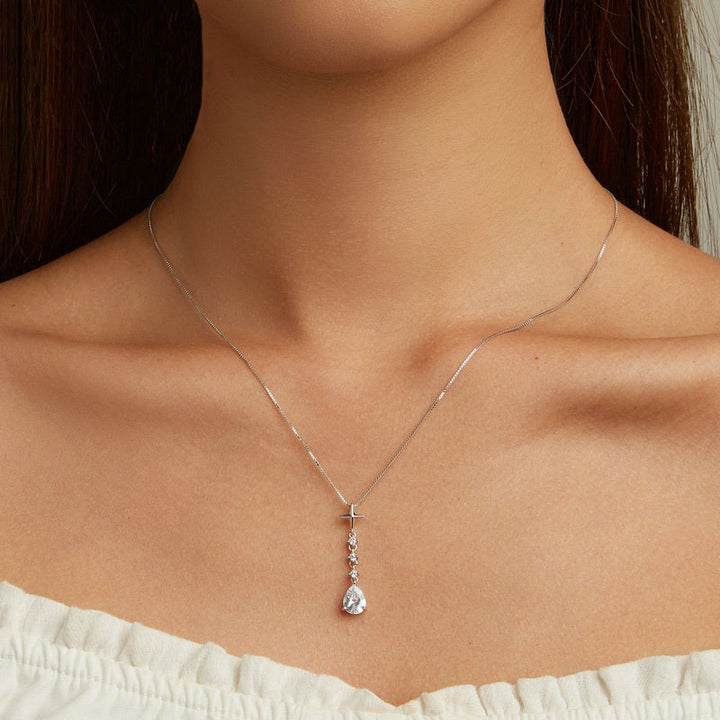 Dazzling Crystal Necklace 925 Sterling Silver - Aspect Jewellery