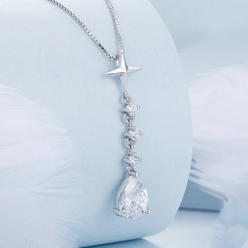 Dazzling Crystal Necklace 925 Sterling Silver - Aspect Jewellery