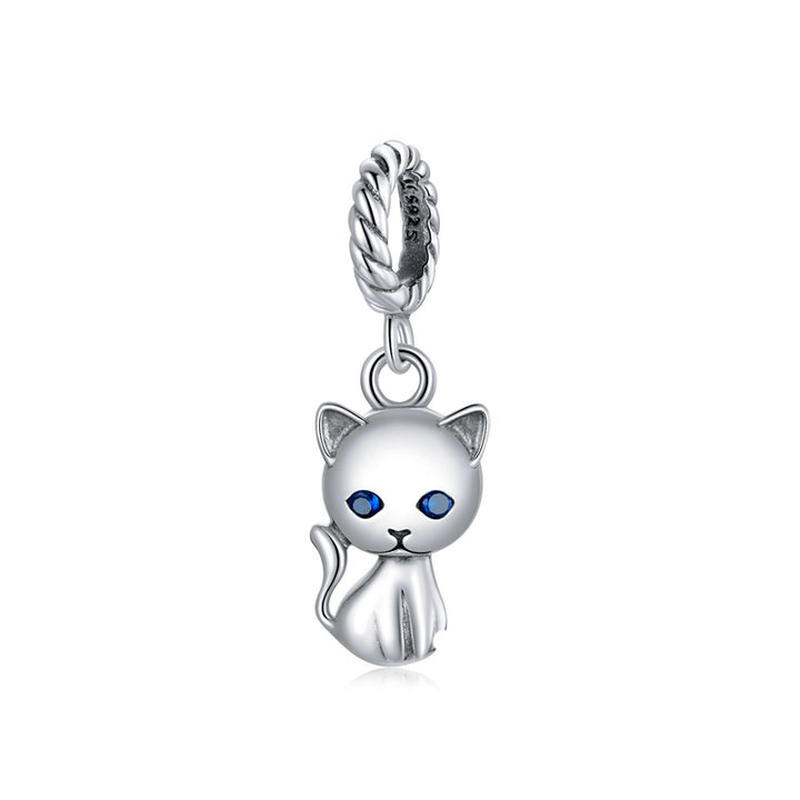 Cute Cat Charm Pendant in 925 Sterling Silver - Aspect Jewellery