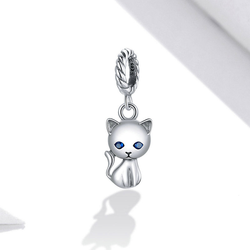 Cute Cat Charm Pendant in 925 Sterling Silver - Aspect Jewellery