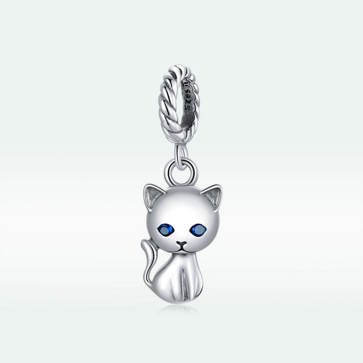 Cute Cat Charm Pendant in 925 Sterling Silver - Aspect Jewellery