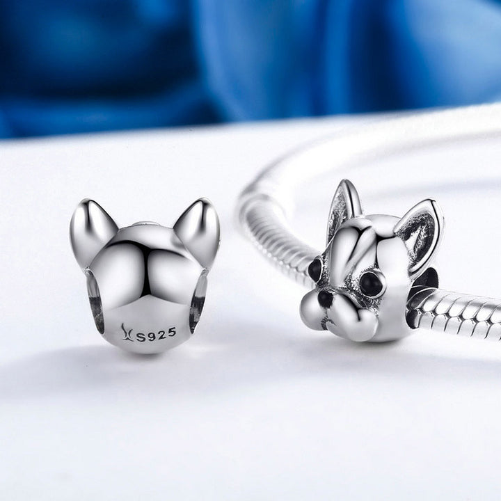 Cute French Bulldog, Dog Charm in 925 Sterling Silver - Aspect Jewellery