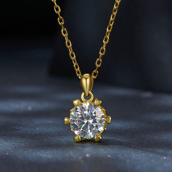 Diamond Moissanite Gold Necklace 1CT D Color VVS1 - Aspect Jewellery#color_gold