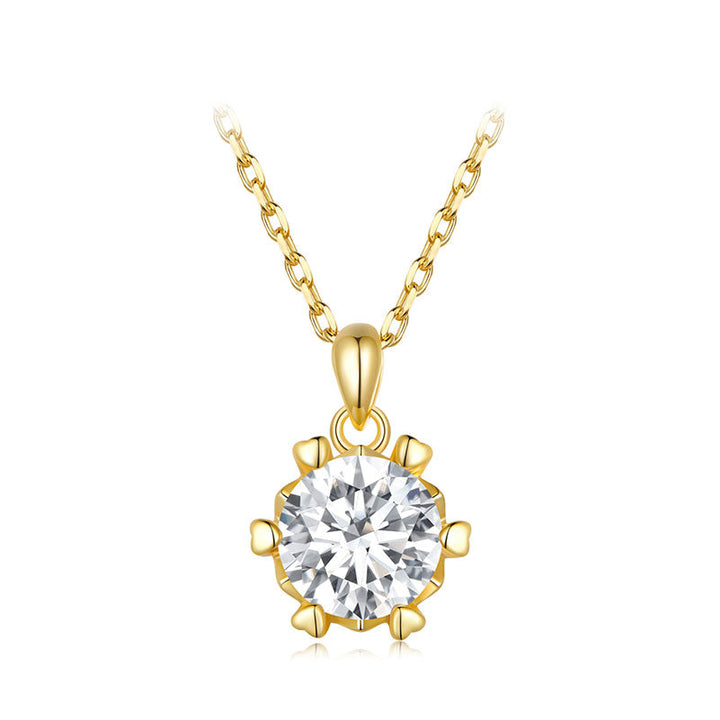 Diamond Moissanite Gold Necklace 1CT D Color VVS1 - Aspect Jewellery#color_gold