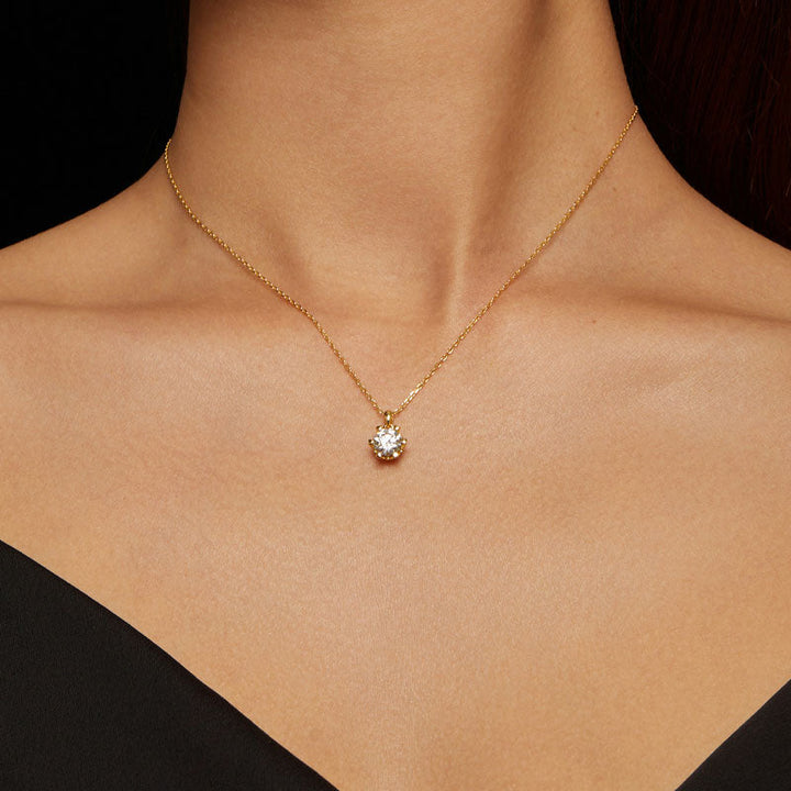 Diamond Moissanite Gold Necklace 1CT D Color VVS1 - Aspect Jewellery#color_gold