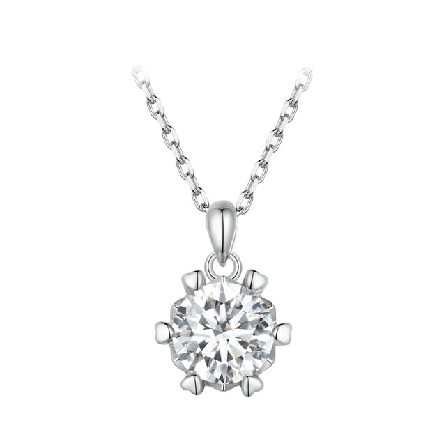 Diamond Moissanite Necklace 1CT D Color VVS1 - Aspect Jewellery#color_silver