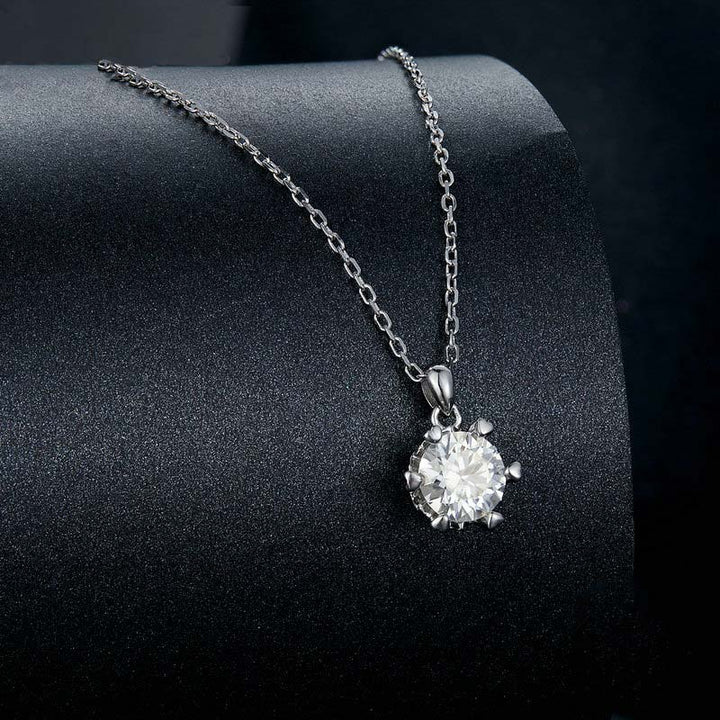 Diamond Moissanite Necklace 1CT D Color VVS1 - Aspect Jewellery#color_silver