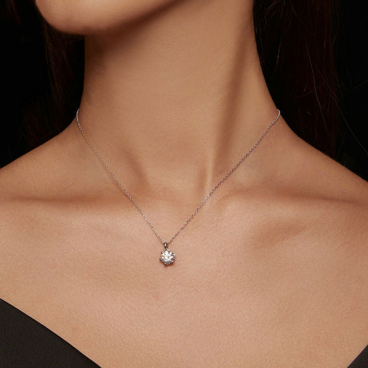 Diamond Moissanite Necklace 1CT D Color VVS1 - Aspect Jewellery#color_silver