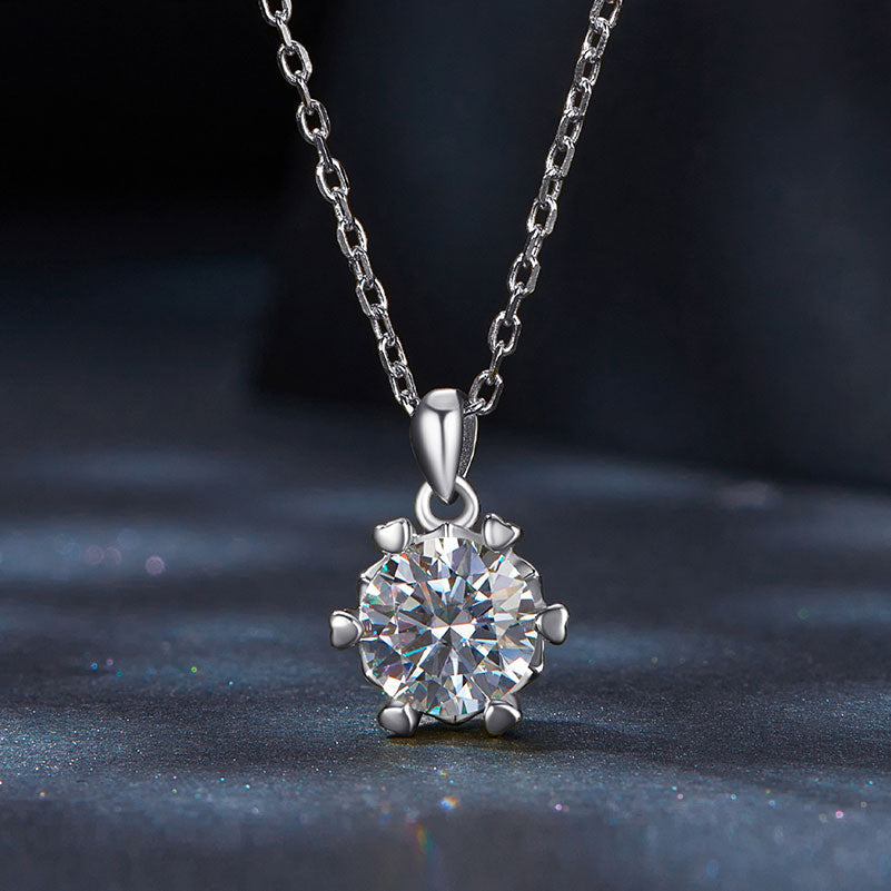 Diamond Moissanite Necklace 1CT D Color VVS1 - Aspect Jewellery#color_silver