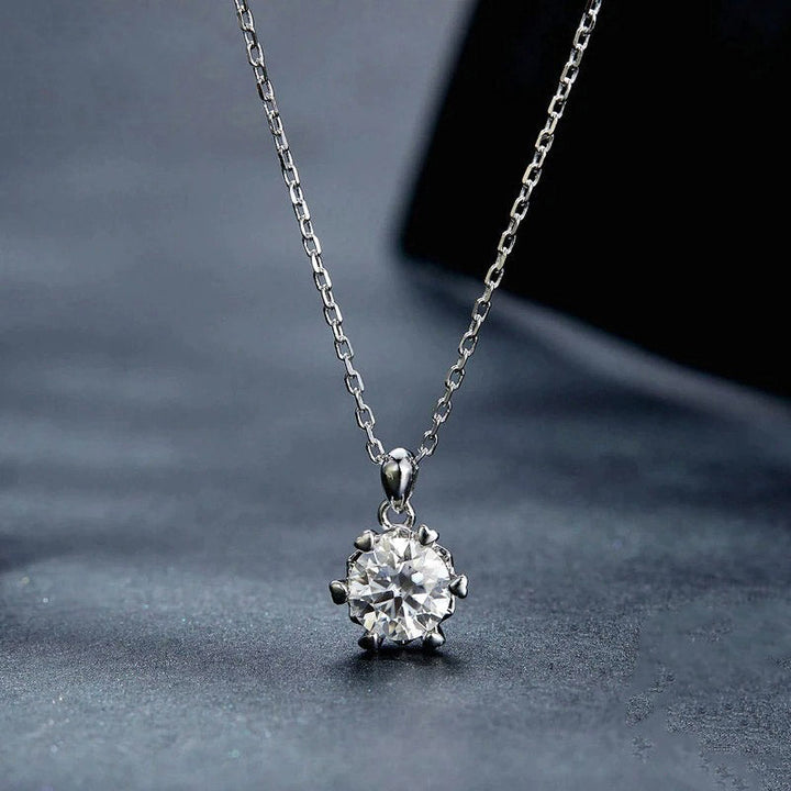 Diamond Moissanite Necklace 1CT D Color VVS1 - Aspect Jewellery#color_silver