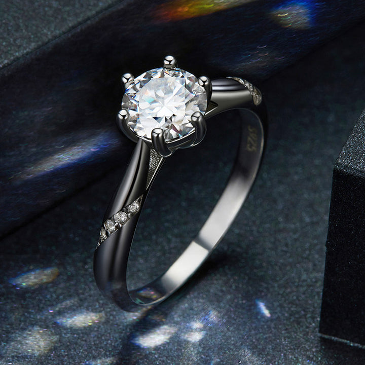 Diamond Moissanite Engagement Ring 1CT D Color VVS1 EX - Aspect Jewellery