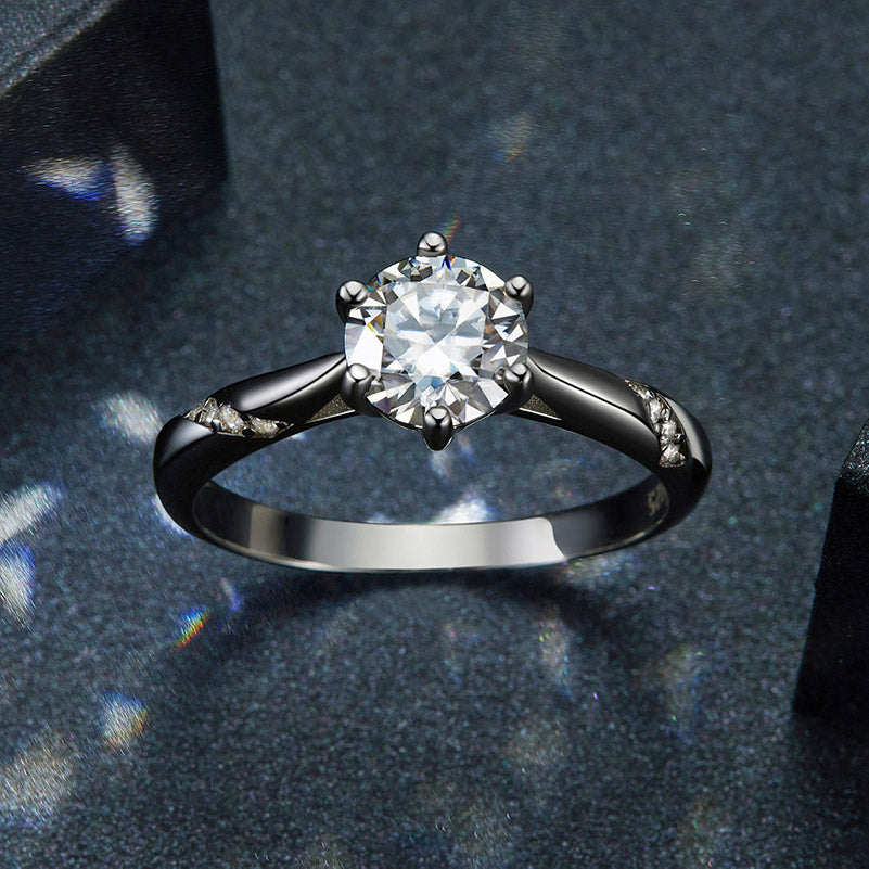 Diamond Moissanite Engagement Ring 1CT D Color VVS1 EX - Aspect Jewellery