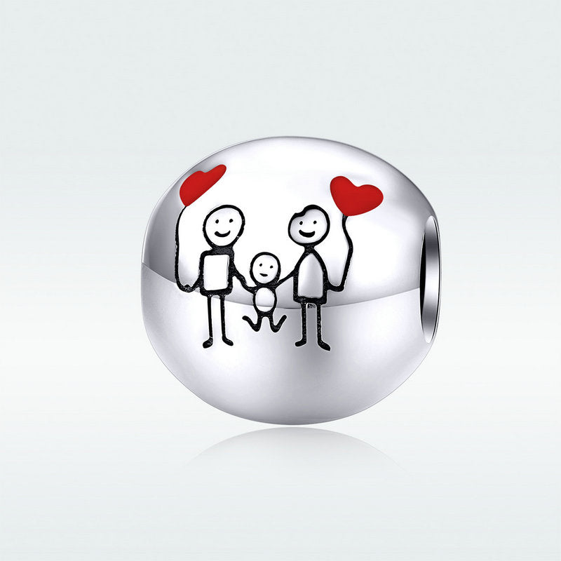 Family Forever - Happy Family Charm Pendant in 925 Sterling Silver - Aspect Jewellery