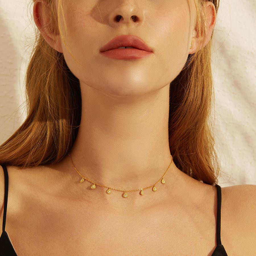 Gold Plated Minimalist Choker Necklace - Aspect Jewellery