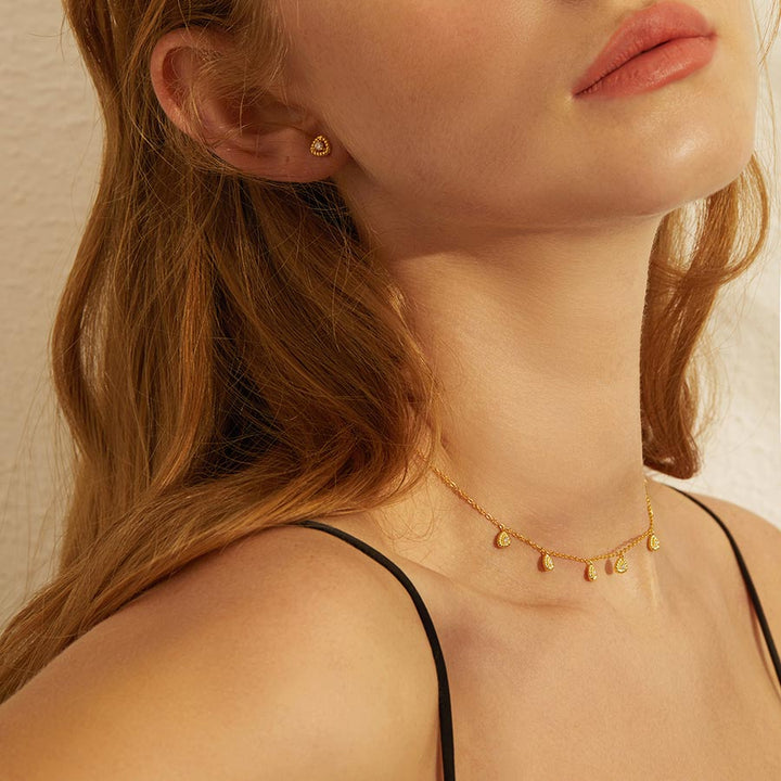 Gold Plated Minimalist Choker Necklace - Aspect Jewellery