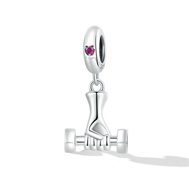 Gym Lover Weight Charm - pendant in 925 Sterling Silver - Aspect Jewellery