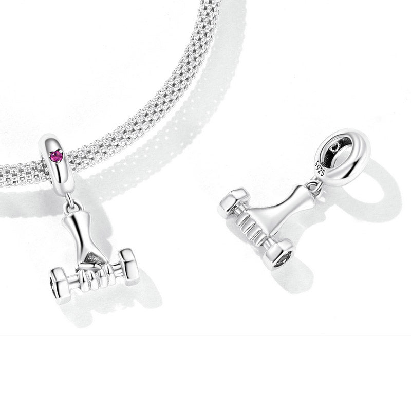 Gym Lover Weight Charm - pendant in 925 Sterling Silver - Aspect Jewellery