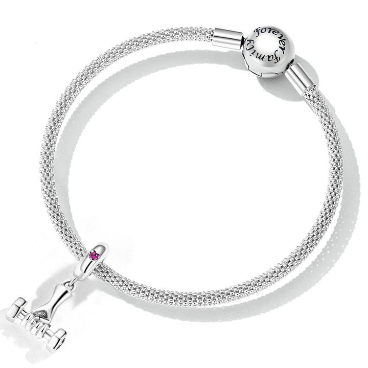 Gym Lover Weight Charm - pendant in 925 Sterling Silver - Aspect Jewellery