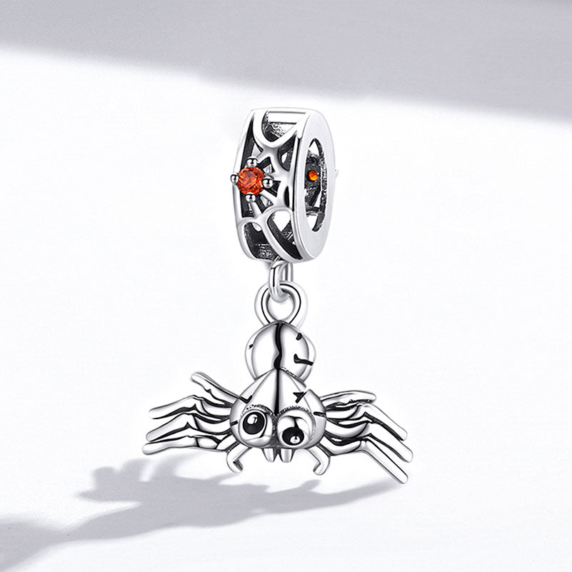 Halloween Spider Charm Pendant in 925 Sterling Silver - Aspect Jewellery