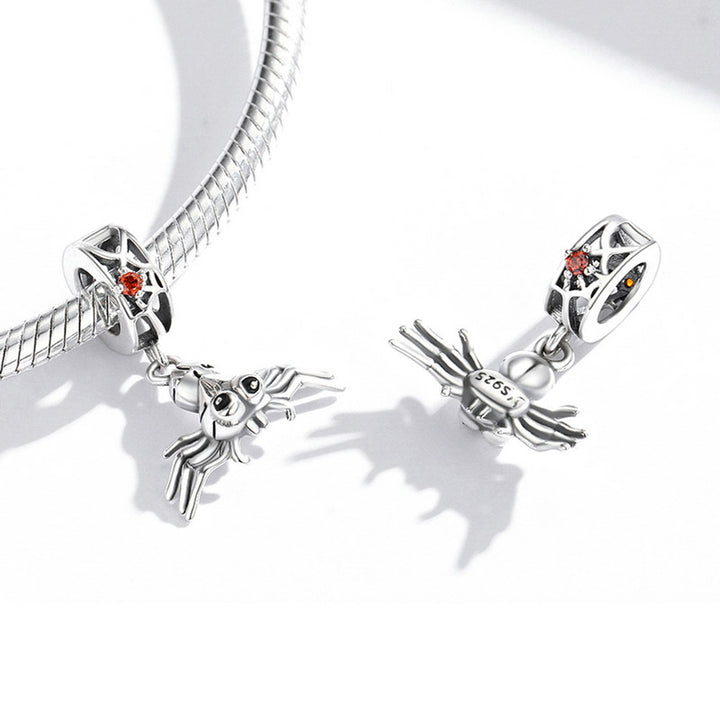 Halloween Spider Charm Pendant in 925 Sterling Silver - Aspect Jewellery