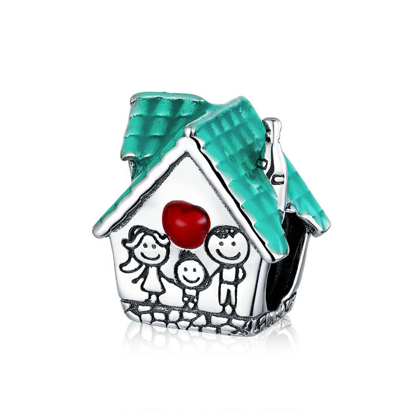 Happy Family House Charm in 925 Sterling Silver - Aspect Jewellery