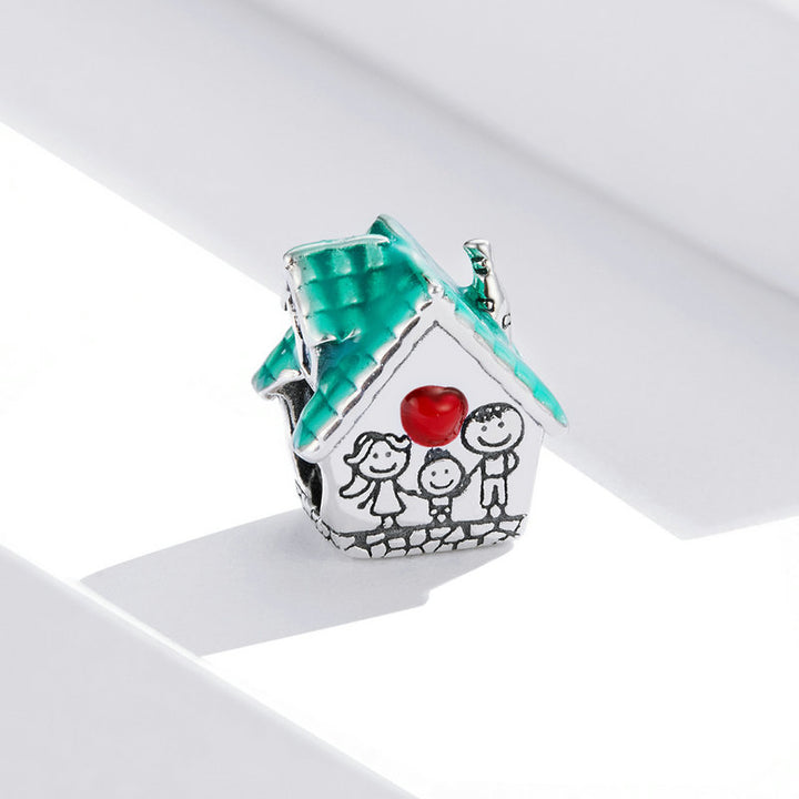 Happy Family House Charm in 925 Sterling Silver - Aspect Jewellery