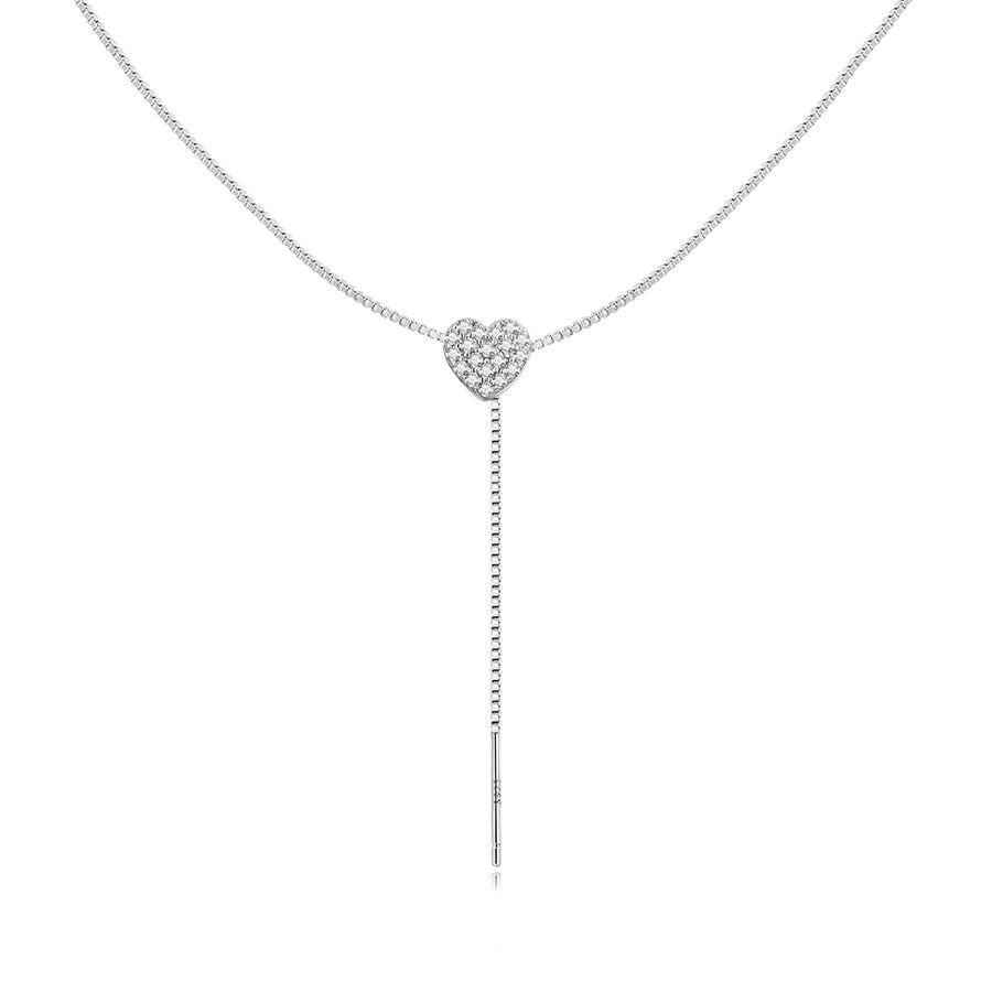 Heart Crystal Necklace 925 Sterling Silver - Aspect Jewellery