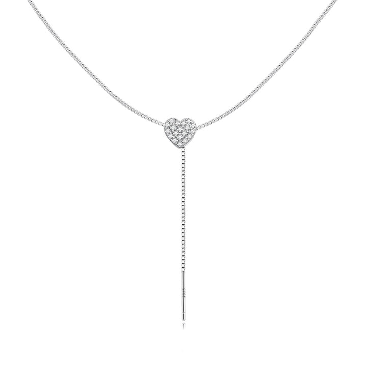 Heart Crystal Necklace 925 Sterling Silver - Aspect Jewellery