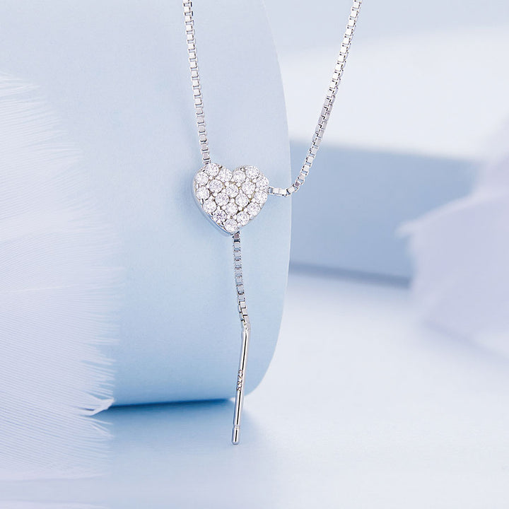 Heart Crystal Necklace 925 Sterling Silver - Aspect Jewellery