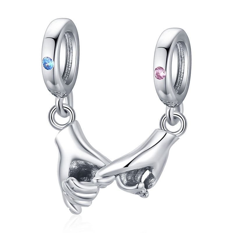 Holding Hands Love Couple Charm in 925 Sterling Silver - Aspect Jewellery