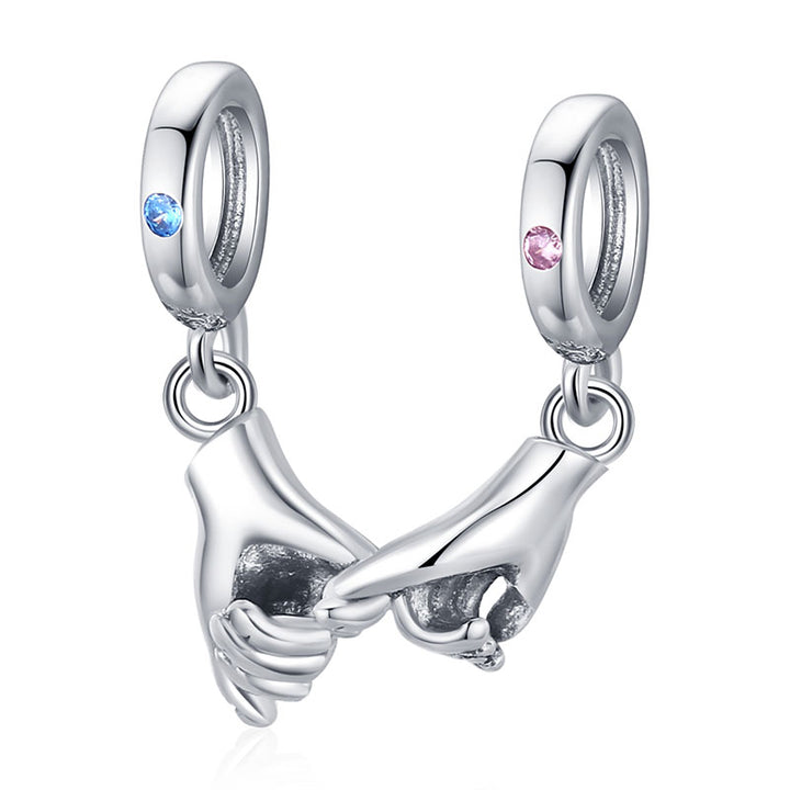 Holding Hands Love Couple Charm in 925 Sterling Silver - Aspect Jewellery