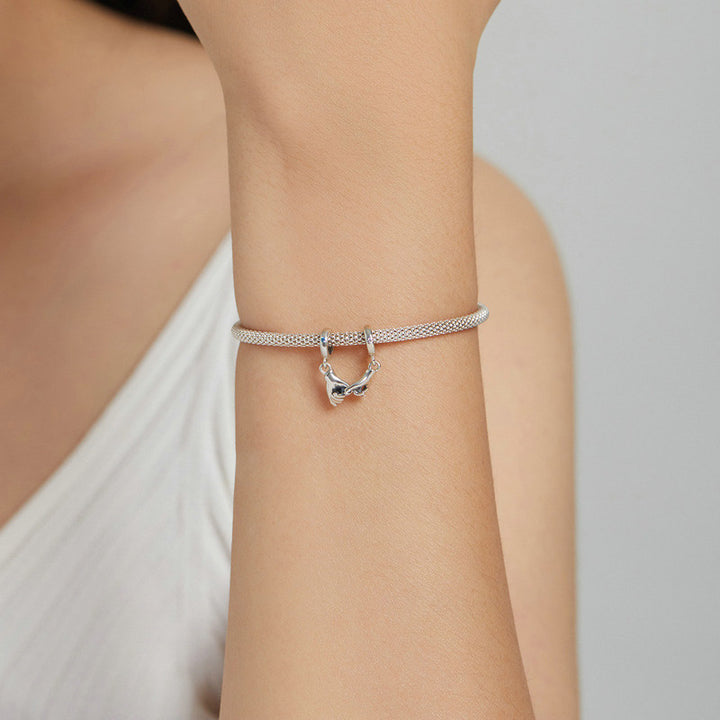 Holding Hands Love Couple Charm in 925 Sterling Silver - Aspect Jewellery