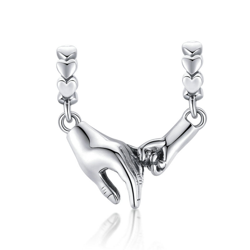 Holding Hands Mother and Child Charm in 925 Sterling Silver - Aspect Jewellery