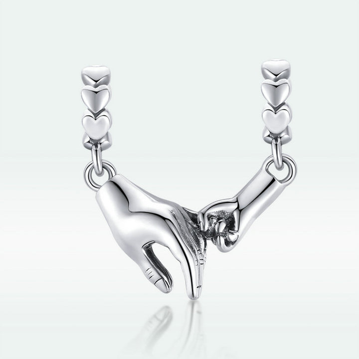 Holding Hands Mother and Child Charm in 925 Sterling Silver - Aspect Jewellery